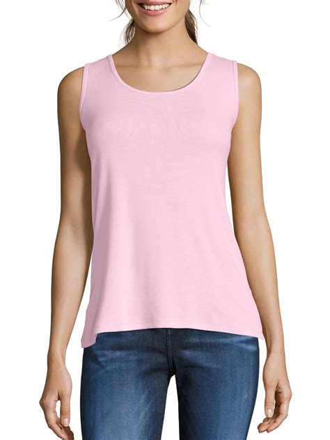 Hanes Womens Mini Ribbed Cotton Tank Tops Tees And Blouses Clothing