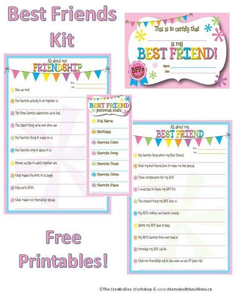 Friendship Worksheets Bff Printables Moms And Munchkins Friendship Printables Best Friend