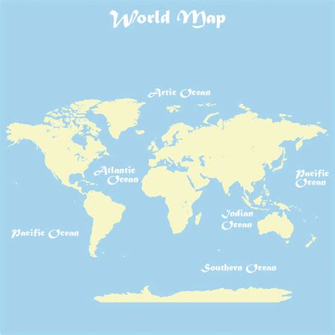 Blank Map Of The World Continents And Oceans