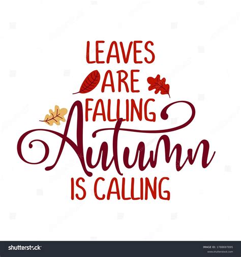 Leaves Falling Autumn Calling Hand Drawn Stock Vector Royalty Free