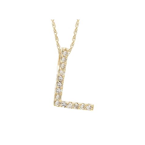Initial L Diamond Gold Necklace Richards Gems And Jewelry