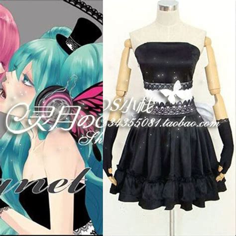 new vocaloid magnet anime cosplay costume hatsune miku halloween party dress black backless sexy