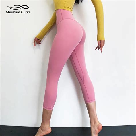 Mermaid Curve Fitness Leggings Capri Pant Sport Sexy Women Yoga Pants Elastic Fabric Gym High