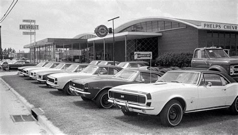 Chevy Dealership Row Of New 67 Camaros With Images Chevrolet