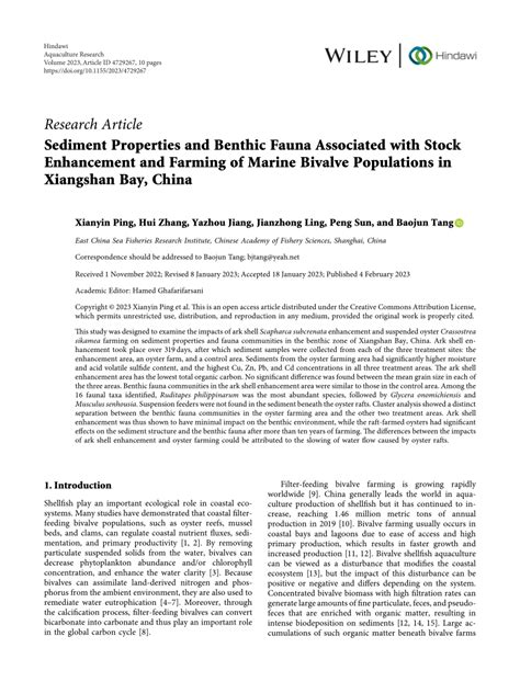 PDF Sediment Properties And Benthic Fauna Associated With Stock