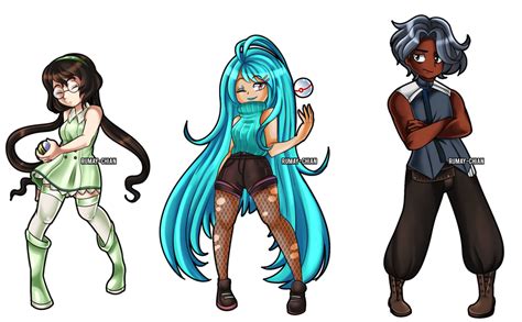 [comission] Pokemon Trainers For Iamirrora By Rumay Chian On Deviantart
