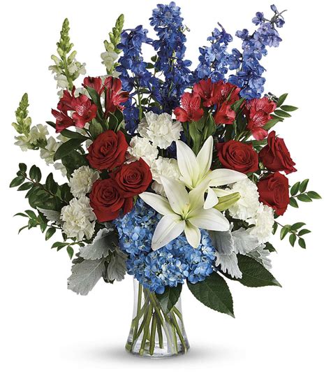 Colorful Tribute Bouquet Classic Patriotic Flowers Flower Delivery