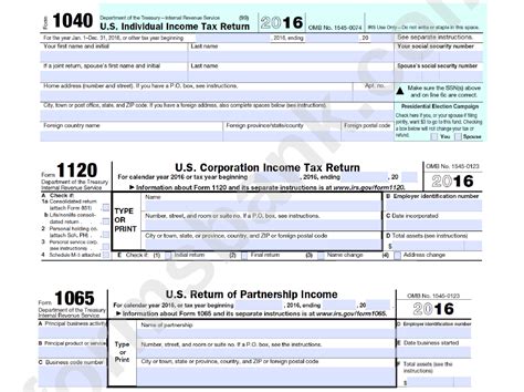 Form 1040 Us Individual Income Tax Return 2016 Printable Pdf Download