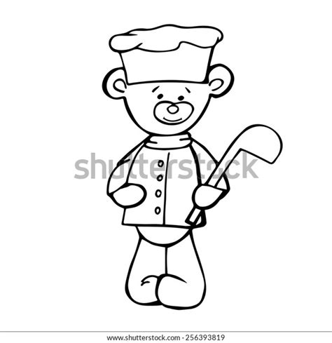 Outlined Bear Cook Toy Isolated On Stock Vector Royalty Free