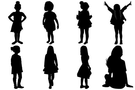 Young Girls Silhouettes Ai Eps Png By Me And Ameliè Thehungryjpeg