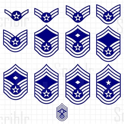 Us Air Force Enlisted Rank Vectors Svg Png Cutfile Etsy