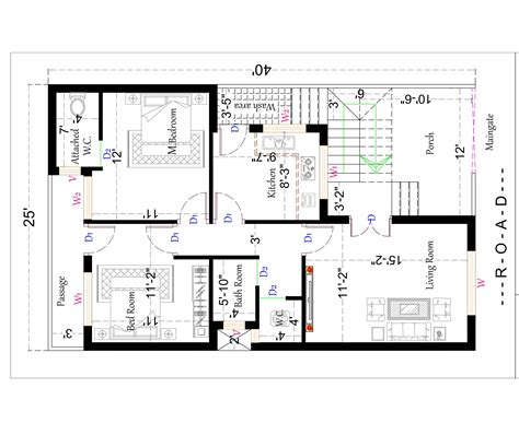 1000 Sq Feet House Plan South Facing House Plan Dk3dhomedesign