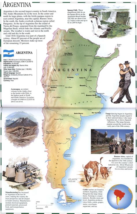 Detailed Physical Map Of Argentina Argentina Detailed