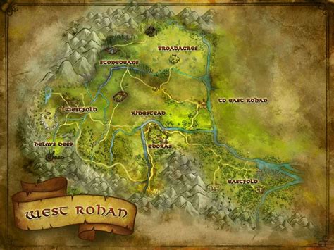 Lotro Map Of West Rohan Middle Earth Map Fantasy City Map Middle