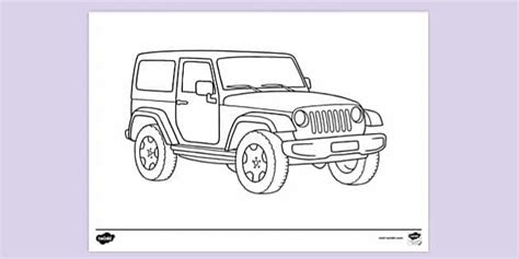 FREE Army Jeep Colouring Page Colouring Sheets Twinkl