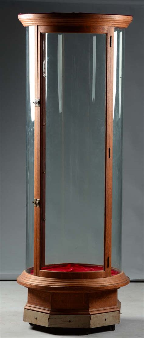 Lot Detail Tall Round Glass Display Case