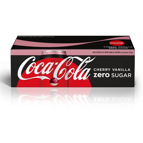 Cherry Vanilla Coke Zero Sugar Cherry Vanilla Flavored Coca Cola Diet Soda Pop Soft Drink 12