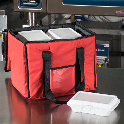 Choice Insulated Delivery Bag Soft Sided Sandwich Take Out Hot Cold Delivery Bag Red Nylon