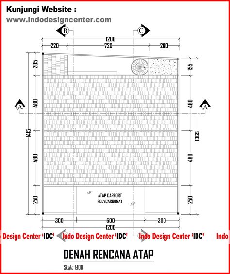 Denah Rencana Atap Lantai 2