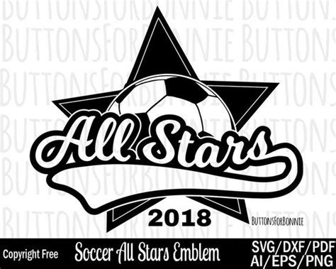 All Stars Svg Soccer Svg Soccer All Stars Vector Emblem Etsy Star