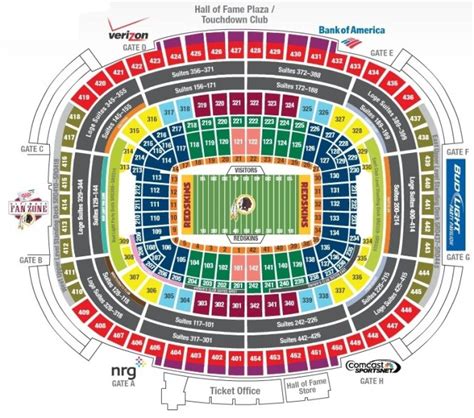 Fedex Field Seating Chart With Seat Numbers Awesome Home