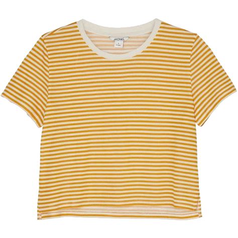 Yellow Tees Yellow Crop Top Yellow T Shirt Striped Crop Top Yellow