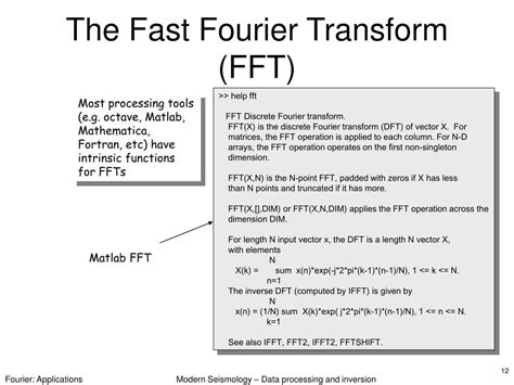 The single focus of this book is the fft and its applications. PPT - Fourier Transform: Applications PowerPoint ...