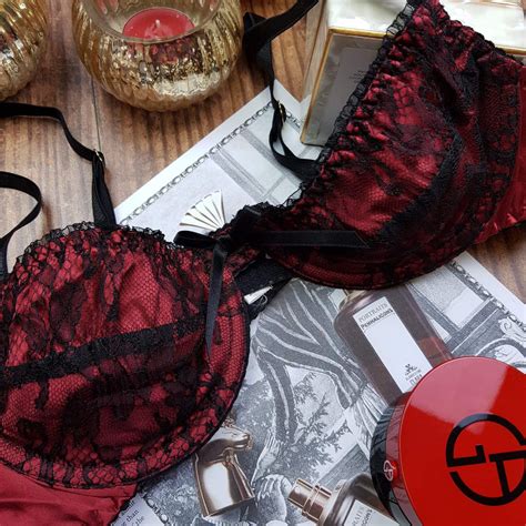 Silk Lace Bra Redblack Le Macaron