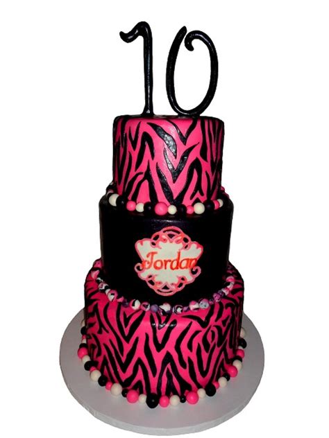pink zebra striped 10th birthday cake 10 birthday cake happy birthday cake images cool