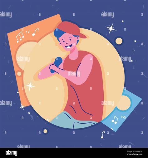 Young Man Singing Happy Character Stock Vector Image And Art Alamy