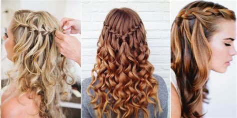 I've had my hair straightened before. Curly Hair Waterfall Braid - AllDayChic