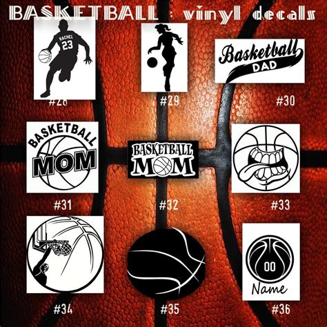 Basketball Vinyl Decals 28 36 Bball By Creativestudio805 On Etsy