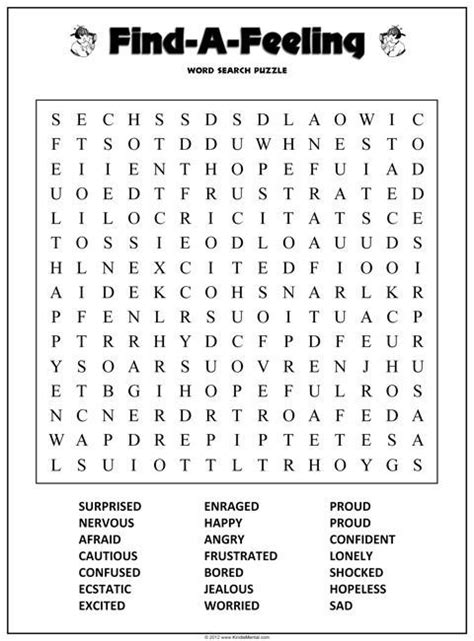 Feelings Word Scramble Worksheet 85x11 In Size Fun