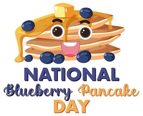 Free Vector National Blueberry Pancake Day Banner