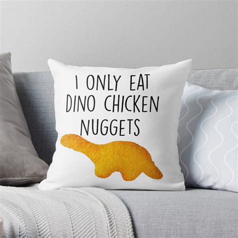 I Only Eat Dino Chicken Nuggets Throw Pillow For Sale By Locodoodles