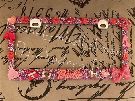 Barbie Pink License Plate Frame Us Etsy