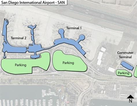 San Diego Airport Map San Terminal Guide
