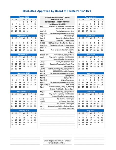 Tcc Academic Calendar 2023 2024 Printable Calendar 2023