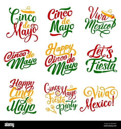 Cinco De Mayo Mexican Holiday Party Celebration Calligraphy Lettering