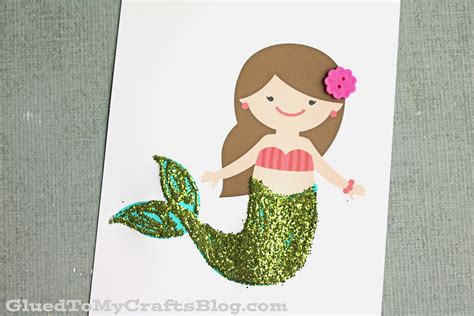 Paper And Glitter Mermaid Tail Craft Mermaid Crafts Mermaid Kids