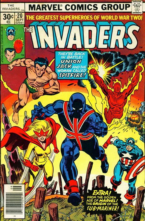 Invaders 20 Cover By Gil Kane Marvel Comic Books Comics Comic Book Covers