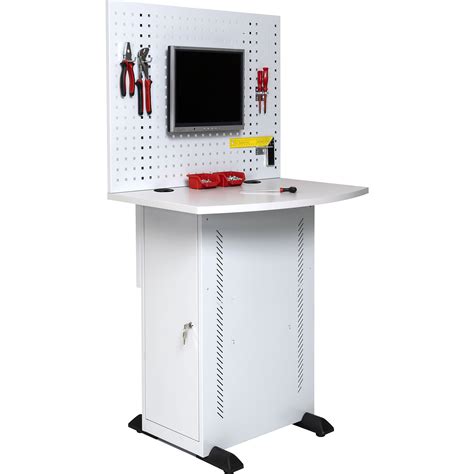 Eurokraftbasic Computer Cupboard With Worktop And Perforated Panel