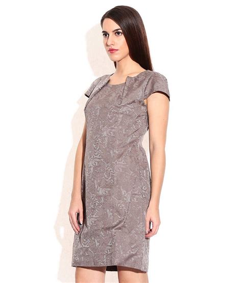 Wills Lifestyle Brown Poly Cotton Dress - Buy Wills ...