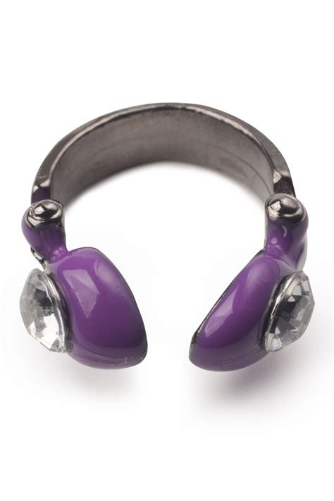 Funky Purple Headphones Ring