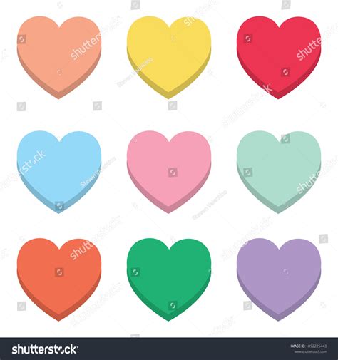 Collection Colorful Sweet Heart Candy Sweetheart Stock Vector Royalty