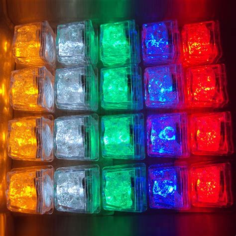 24pcslot Multicolor Led Ice Cubes Wedding Event Night Party Supplies