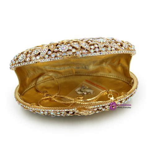 Women Crystal Clutch Bag Gold Evening Bags Lady Diamond Wedding Clutches
