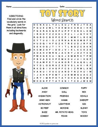 Free Printable Toy Story Word Search Word Puzzles For Kids Kids Word