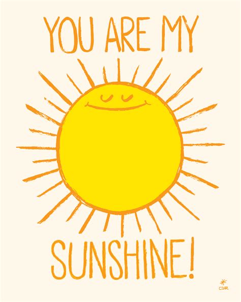 You Are My Sunshine Romantic Card With Handdrawn Lettering Love