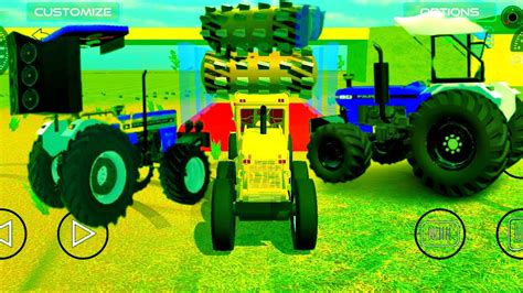 Swaraj Tractor 🚜🚜 Holland Tractor 🚜🚜 Tractor Stunt Game Glander Vs
